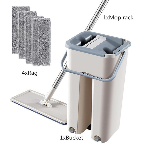 Floor Mop Set Automatic Mop And Bucket Avoid Hand Washing Microfiber Cleaning Cloth Flat Squeeze Magic Wooden Floor Lazy Mop