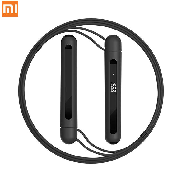 Xiaomi mijia YUNMAI Smart Training Skipping Rope APP Data Record USB Rechargeable Adjustable Wear Resistant Rope Jumping (Black)