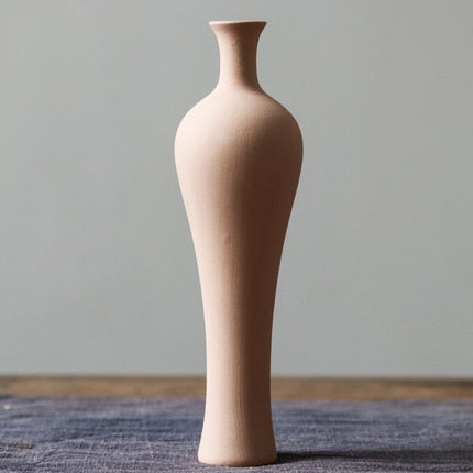 Minimalist Nordic Home Decoration Plain Vase Ceramic Art Chinese Vases Ancient For Flowers Rustic Elegant Simple Porcelain