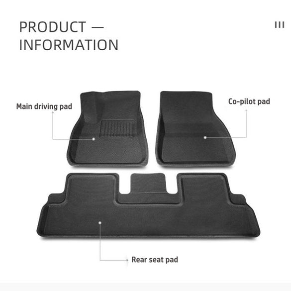 Fully surrounded special foot pad For Tesla Model 3 car waterproof non-slip floor mat TPE XPE modified accessories