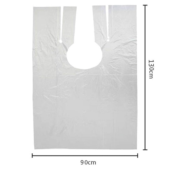 50/100 Pcs Disposable Hairdressing Capes PE Waterproof Apron Cutting Perm Dye Hair Cape Barber Transparent Hairdressing Cloth