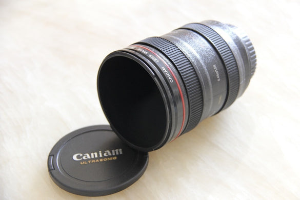 New Coffee Lens Emulation Camera Mug  Beer mug Wine With Lid Black Plastic Cup&Caniam Logo  Mugs tazas cafe