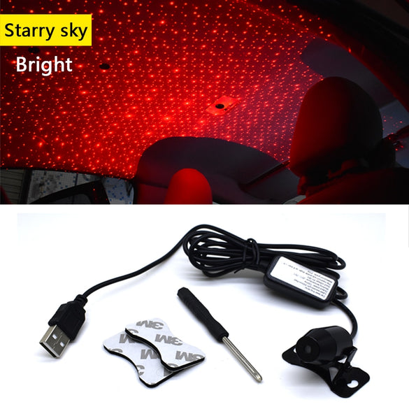 CNSUNNYLIGHT Mini USB LED Car Roof Atmosphere Star Night Lights Decoration Galaxy Lamp Projector Light Interior Ambient Lamps