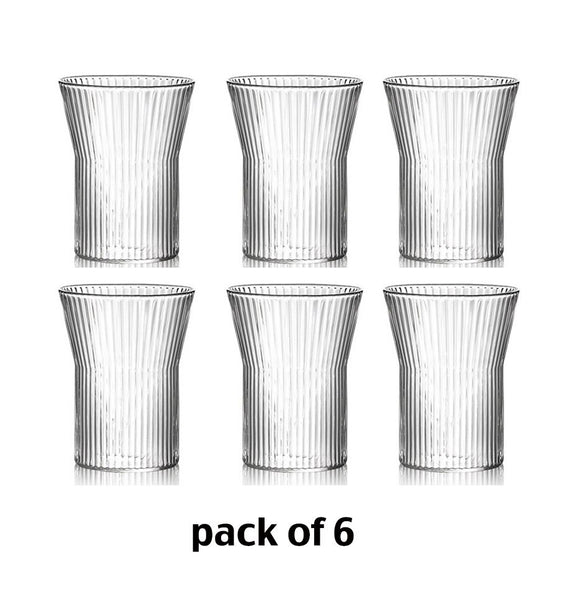 6PCS Ripple Whisky Glasses, Water Glass, Juice Glass, Water Cup Set of 6