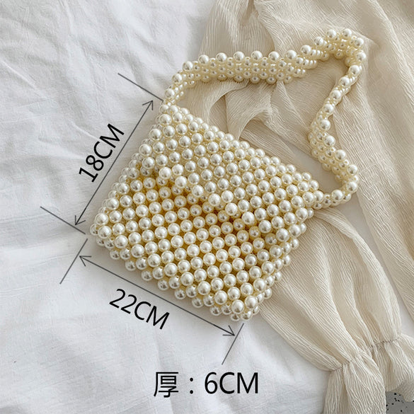 Handwoven Pearl Mini Crossbody Purse