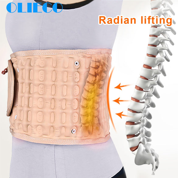 Waist Air Traction Brace Belt Spinal lumbar Support Back Relief Belt Backach Pain Release Massager Unisex Physio Decompression