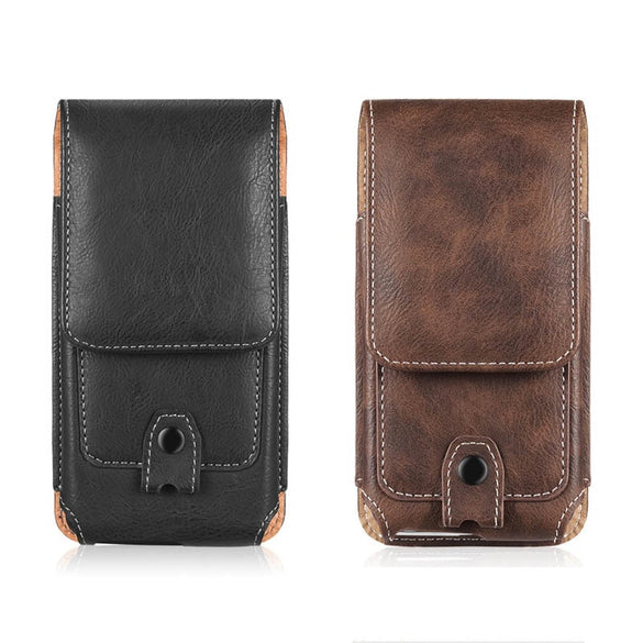 Universal Pouch Leather phone Case For iphone6 XS X 7 8plus Waist Bag Magnetic holster Belt Clip phone cover for redmi note 8pro