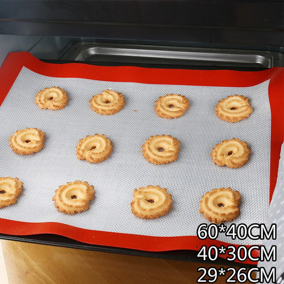 Non-Stick Silicone Baking Mats Cookie Pad Rolling Dough Mat High Temperature Resistant Glass Fiber Batters Flour Fondant