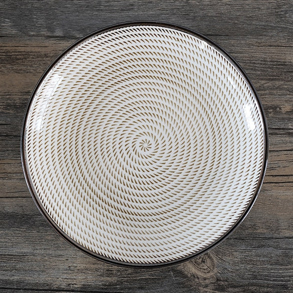 Japanese Traditional Style Ceramic Dinner Plates Porcelain Dishes Saucer plate Sushi plate Rice Noddle  Dinnerware