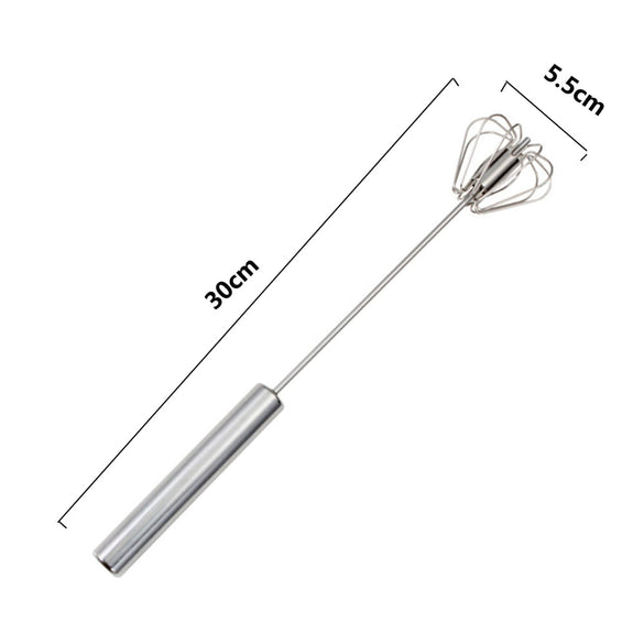 Semi-automatic Mixer Egg Beater Manual Self Turning Stainless Steel Whisk Hand Blender Egg Cream Stirring Kitchen Tools