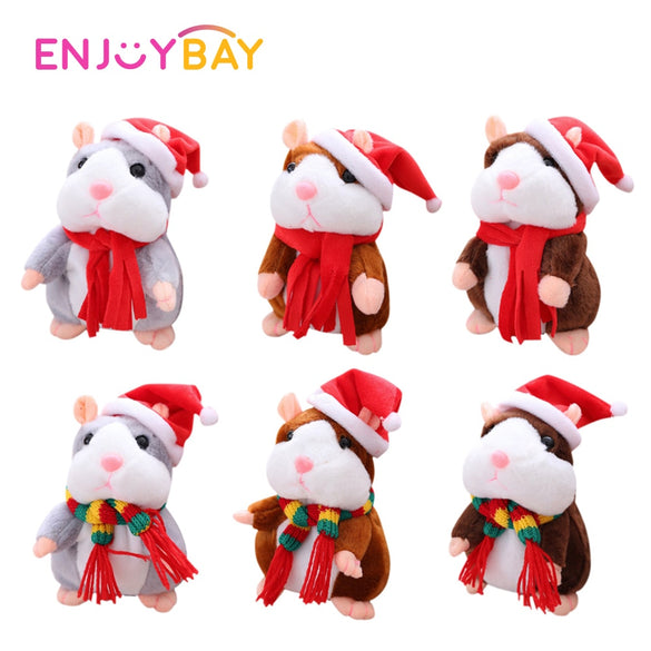 Enjoybay Talking Hamster Plush Toy Funny Electronic Stuffed Animals Hamster Bear Toy for Kids Play Hide Bear Toy Plush Toy