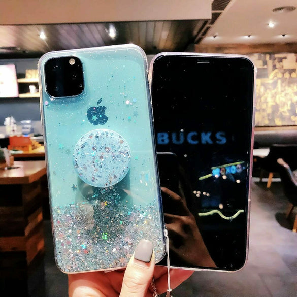 Bling Glitter Case For iPhone 11 Pro Max XR XS Max 6s 6 7 8 Plus For Samsung Galaxy S20 S8 S9 S10 With Stand Holder Phone Cases