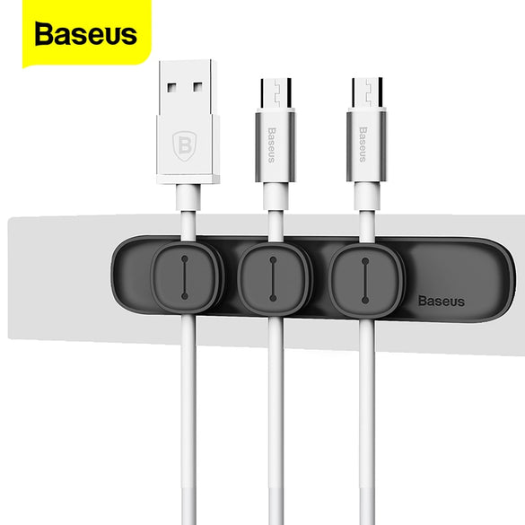 Baseus Magnetic Cable Clip USB Cable Winder Organizer Clamp Desktop Workstation Wire Cord Protector Management Cable Holder