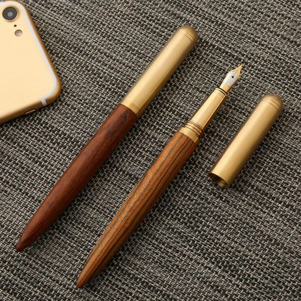 1PCS High Quality Wood Business 0.7mm Fountain Pen Ink Pen Nib Stationery Writing Gift Signing Pen Office School Supplies 03839