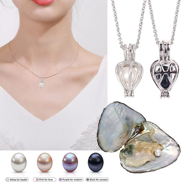 Natural Oyster Wish Pearl Pendant Necklace Charm Necklace Gift Box Popular Fashion Women Jewelry Gift