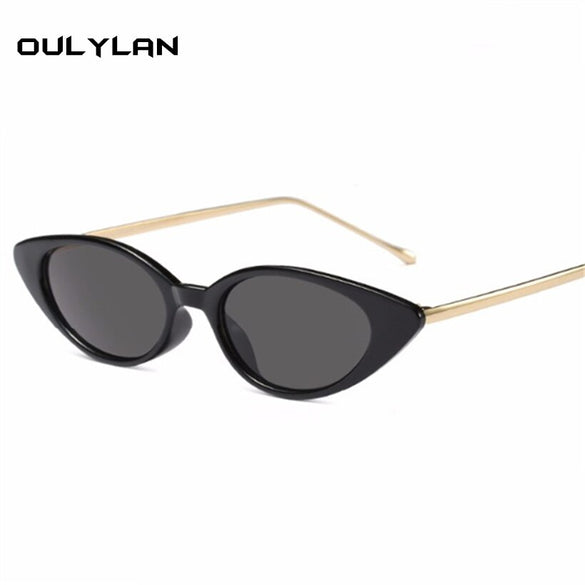 Oulylan Cat Eye Sunglasses Women Luxury Brand Designer Small Sun Glasses Retro Female Metal Frame Eyewear UV400