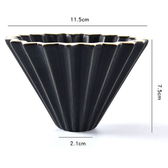 Ceramics Origami Style V60 Filter Cup Coffee Dripper Coffee Cup Pour Over Brewer for 1-2 Cups Filter Paper V60 Coffee Dripper
