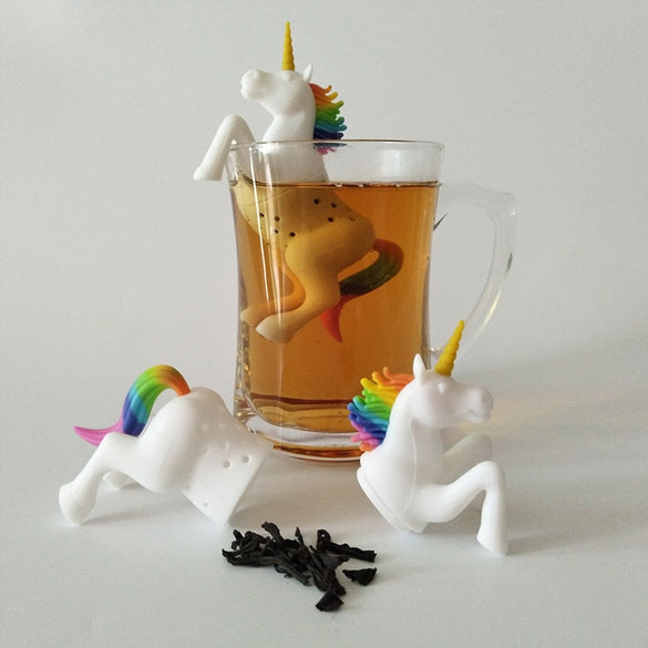 1 Pcs Silicone Creative Filter Loose Unicorn Shape Leaf Herbal Spice Filter Tea Bag Food Grade Tea Infuser Strainers Diffuser