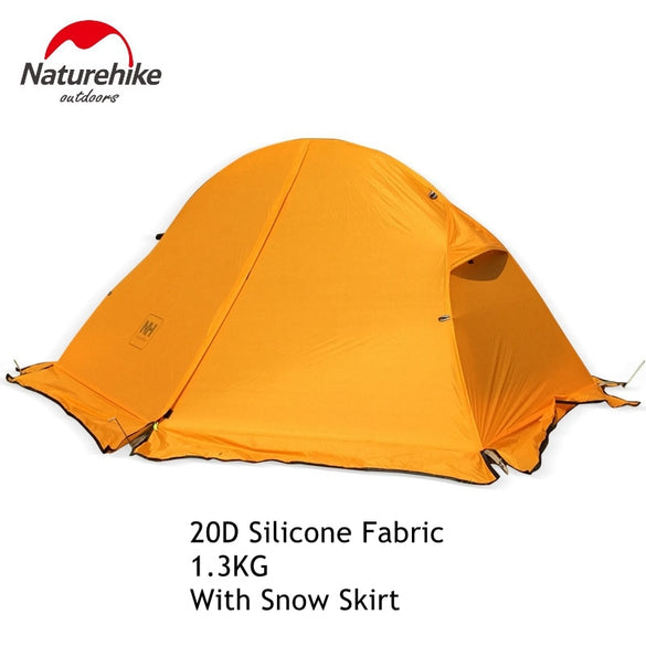 1.3KG Naturehike Tent 20D Silicone Fabric Ultralight 1 Person Double Layers Aluminum Rod Hiking Tent 4 Season With Camping Mat