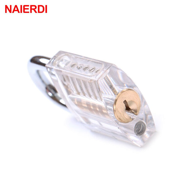 NAIERDI Locksmith Transparent Locks Pick Visible Cutaway Mini Practice View Padlock Hasps Training Skill For Furniture Hardware