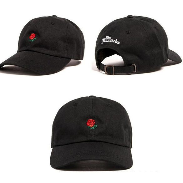 Sale Women Man Couples Adjustable The Hundreds Rose Flower Embroidered Baseball Cap Casual Cool Harajuku style Hiphop Visor Hat