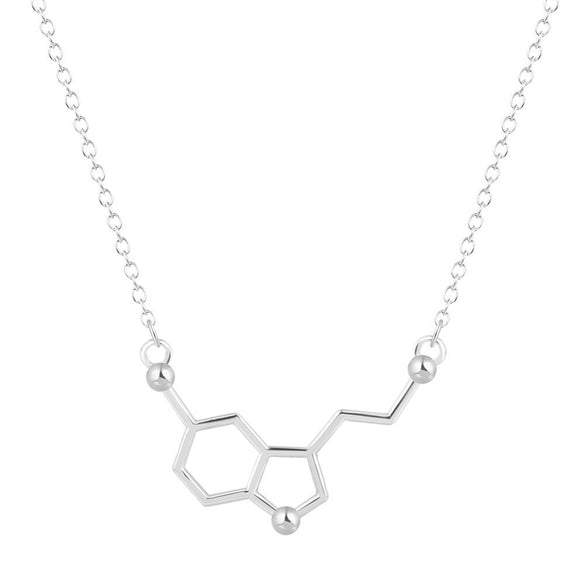 Todorova Hot Sale Serotonin Molecule Chemistry Necklace Unique Charm Pendant Friendship Minimalist Brand Jewelry for Women Girls