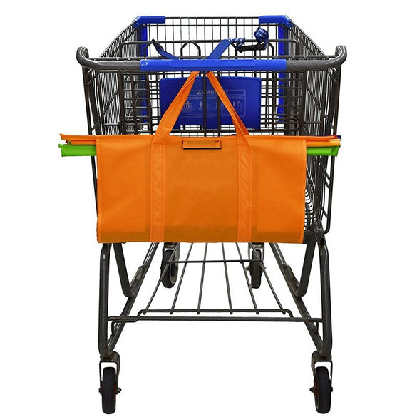4PCS/Set Shopping Cart Trolley Bags Foldable Reusable Grocery Shopping Bag Eco Supermarket Bag Easy to Use and Heavy Duty Bolsas