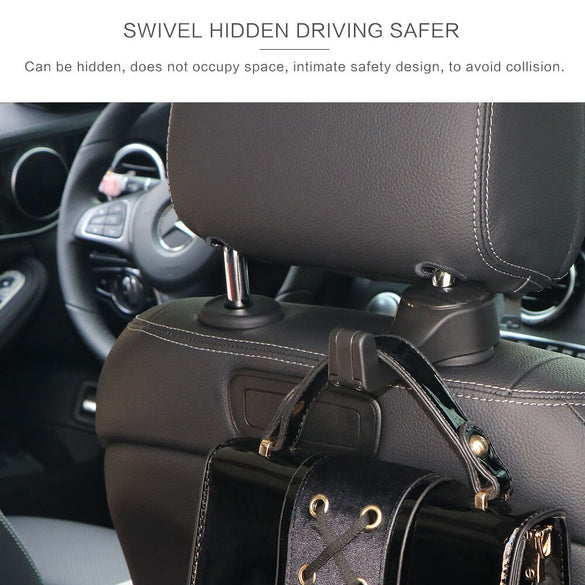 Car Headrest Hook with Phone Holder Seat Back Hanger for Bag Handbag Purse Grocery Cloth