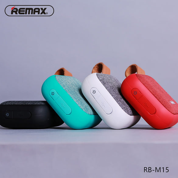 Remax RB-M15 portable fabric Bluetooth speakers support TF card, NFC connection. IPX5 waterproof bass outdoor creative gifts