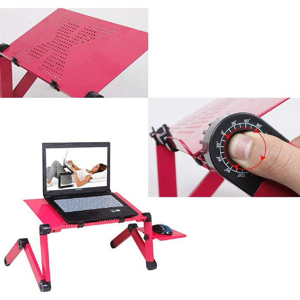 Laptop Table Stand With Adjustable Folding Ergonomic Design Stand Notebook Desk  For Ultrabook, Netbook Or Tablet With Mouse Pad
