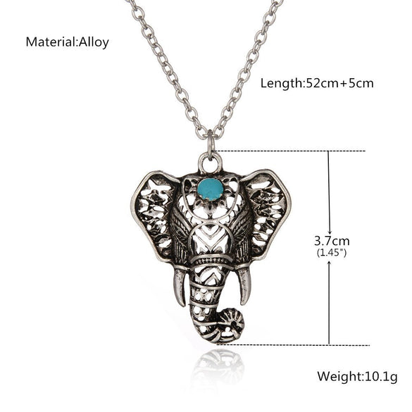 Gypsy Vintage Silver Elephant Pendant Necklace Chain Jewelry Gift   4ND112