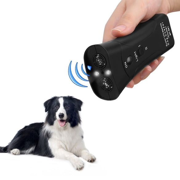 New Ultrasonic Dog Chaser Aggressive Attack Repeller Trainer LED Flashlight training Repeller Control Anti Bark Barking