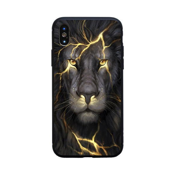 Cool Geometric Animals Tiger Lion Bear Wolf Dog soft Cover Case For iphone 6 6s Plus 5s SE 8 7 Plus X XS Max XR Funda Coque Case