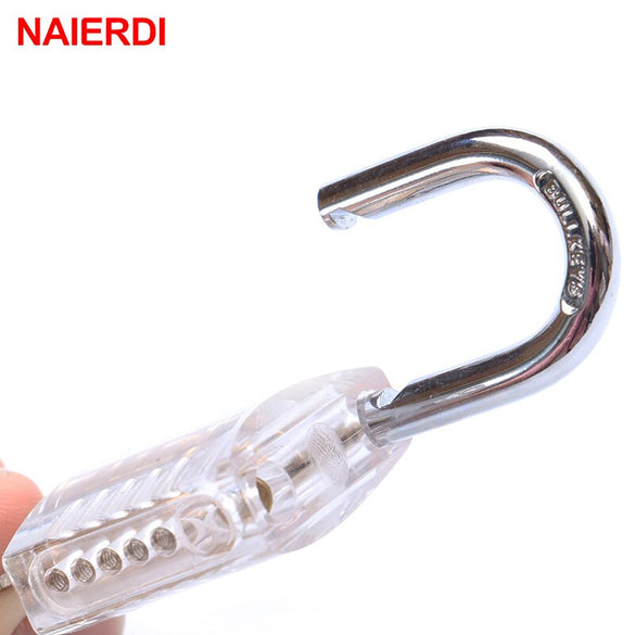 NAIERDI Locksmith Transparent Locks Pick Visible Cutaway Mini Practice View Padlock Hasps Training Skill For Furniture Hardware