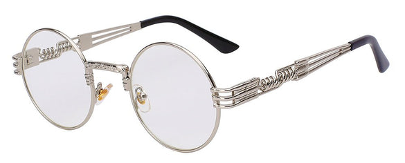 Luxury Metal Sunglasses Men Round Sunglass Steampunk Coating Glasses Vintage Retro Lentes Oculos of Male Sun