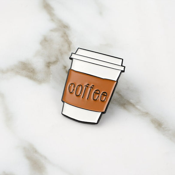 Coffe cup Enamel Pin Carry Cup Brooches Metal Brooch Fashion Life Coffee Mug Pins Badge Gift for Women Men Coffee lovers