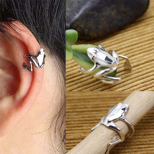 Punk Stylish Gold Silver Plated Alloy Frog Cuff Ear Clip Wrap Earring Women Men Earrings Jewelry #269445