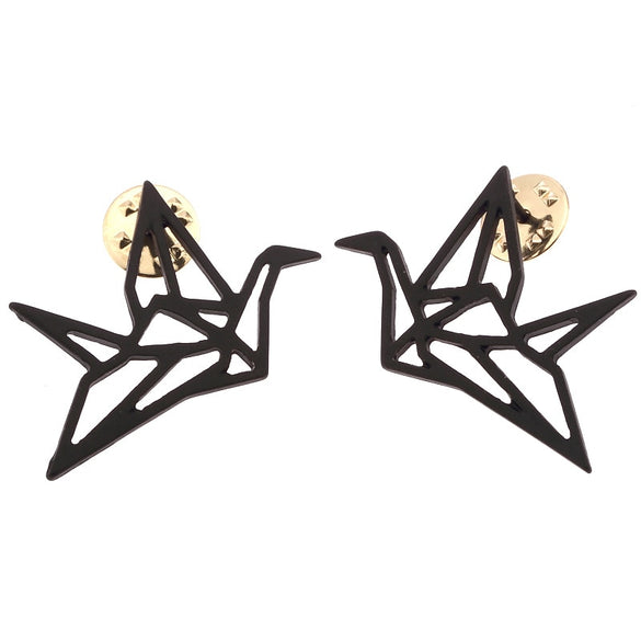 New Vintage Punk  Hollow Paper Crane Stud Earrings For Women Peace Dove Earings Fashion Jewelry Bijoux