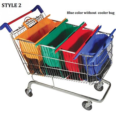 4PCS/Set Shopping Cart Trolley Bags Foldable Reusable Grocery Shopping Bag Eco Supermarket Bag Easy to Use and Heavy Duty Bolsas