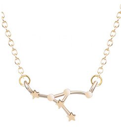 QIMING 12 Constellation Zodiac Sign Necklace For Women Gold fashion Jewelry Leo Libra Aries Pendant Horoscope Astrology Necklace