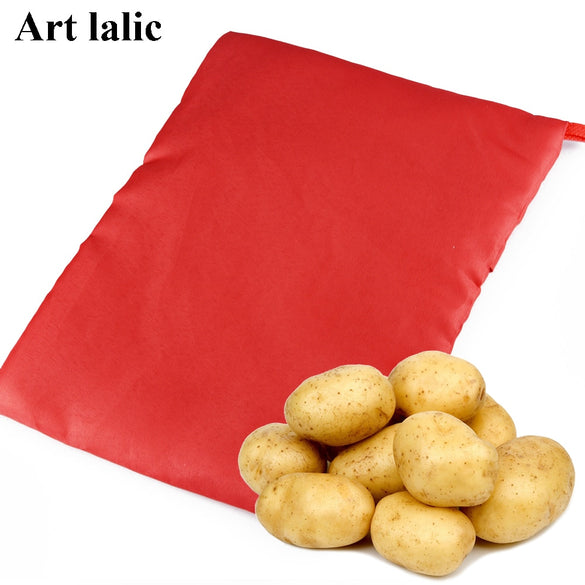 1PC NEW Red Washable Cooker Bag Baked Potato Microwave Cooking Potato Quick Fast (cooks 4 potatoes at once)G030