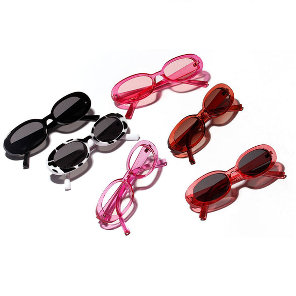 New 2018 Top Fashion Oval Sunglasses Women Colored Lens Small Round Vintage Sun Glasses Female Sexy Cute Chic Brand Designer