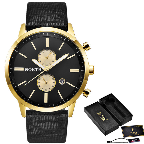 Black And Gold Men's Date And Time Sport Watch