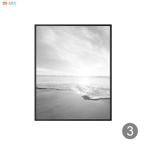 Nature Poster Canvas Painting Black and White Wall Art Poster and Print Wall Pictures Office Decor Mountain Beach Canvas Prints