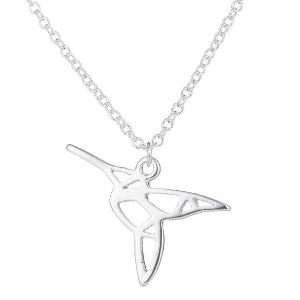 Oly2u New Fashion Origami Hummingbird Necklace Bird necklace Bird jewelry Animal Necklace Bird Lover Gift Gift for Girls XL254