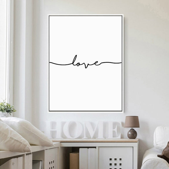 Love Sign Word Art Black and White Poster Canvas Prints Art inspirational wall modern home decor painting on the wall pictures