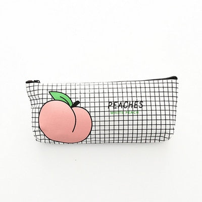 cute Fruit Peach pencil case school pencil cases for girl stationery canvas pencil bag estojo escolar school supplies