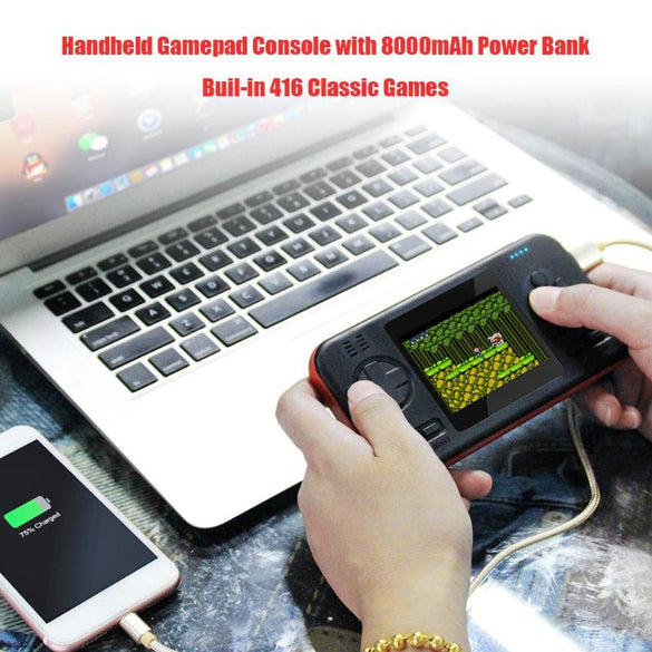 Buil-in 416 Classic Games Handheld Gamepad Console Gaming Machine with 8000mAh Power Bank Game Playing Toys for Children Adults