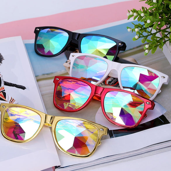 Samjune Kaleidoscope Glasses Rave Festival Party EDM Sunglasses Diffracted Lens luxury sunglasses lunette de soleil femme lentes