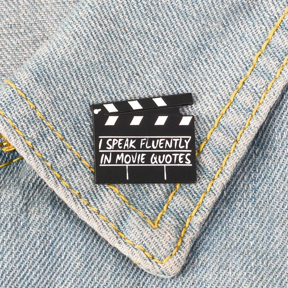 Film Clapper Enamel Pins Brooch Action Directors Cut Pins Badges Movie TV Handhelds Props Brooches Gift For Women Men Director